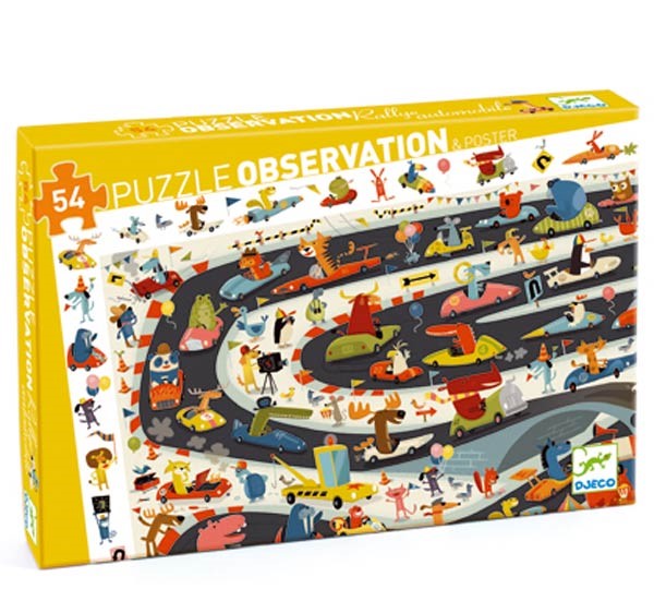 Djeco Observation Puzzle - Car Rally 54 Pieces DJ07564
